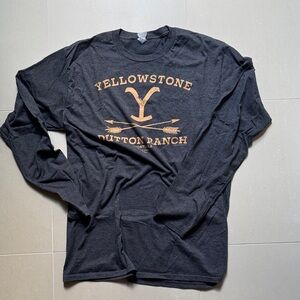 Yellowstone Dutton Ranch Men's Gray Long Sleeve Cotton TShirt